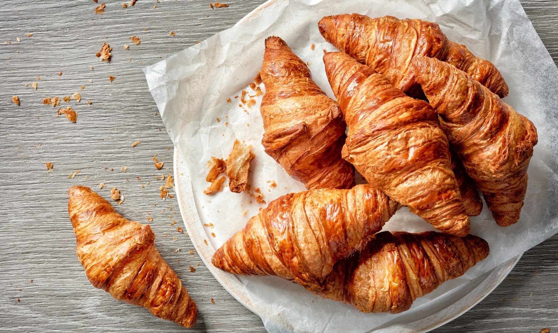 A basquet of croissants